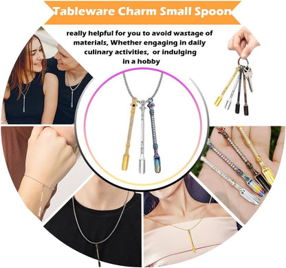 10 Pack Mini Metal Shovel Spoons Tiny Spice Spoon Keychain Charms