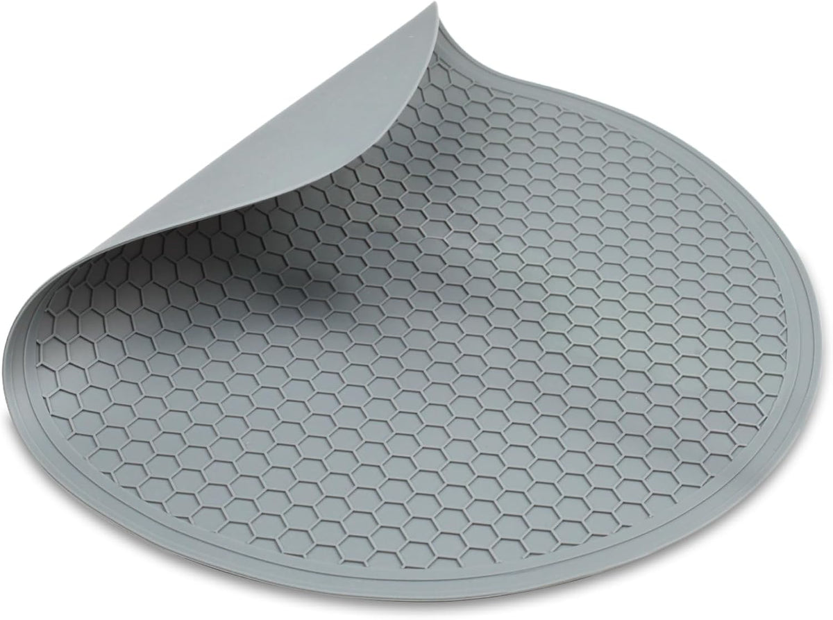 Silicone Microwave Mat – 11.7" Round Non-Slip Trivet, Heat-Resistant Hot Pot Holder, Jar Opener & Dishwasher Safe Mat