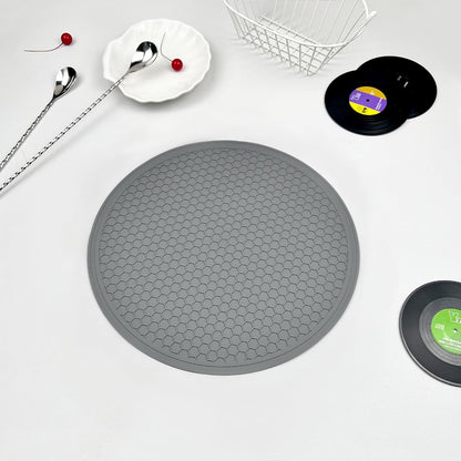 Silicone Microwave Mat – 11.7" Round Non-Slip Trivet, Heat-Resistant Hot Pot Holder, Jar Opener & Dishwasher Safe Mat