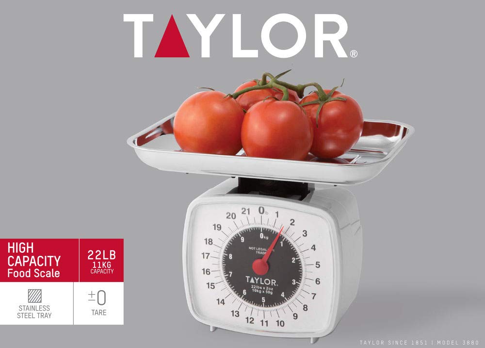 Analog Kitchen Scale Mechanical Food Scale, 22 lb Capacity, Multicolor