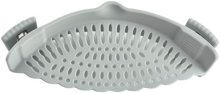 Strainer For Pasta Vegetable Noodles Pot Bowl, Adjustable Clip on Colander Pour Spout, Kitchen Gadget (Green)