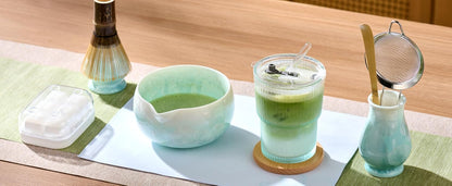 Matcha Whisk Set – Japanese Tea Ceremony Kit with Ceramic Bowl, Purple Bamboo Whisk (Chasen), Holder, Sifter & Scoop – Complete Matcha Kit, Women Gifts for Tea Lovers