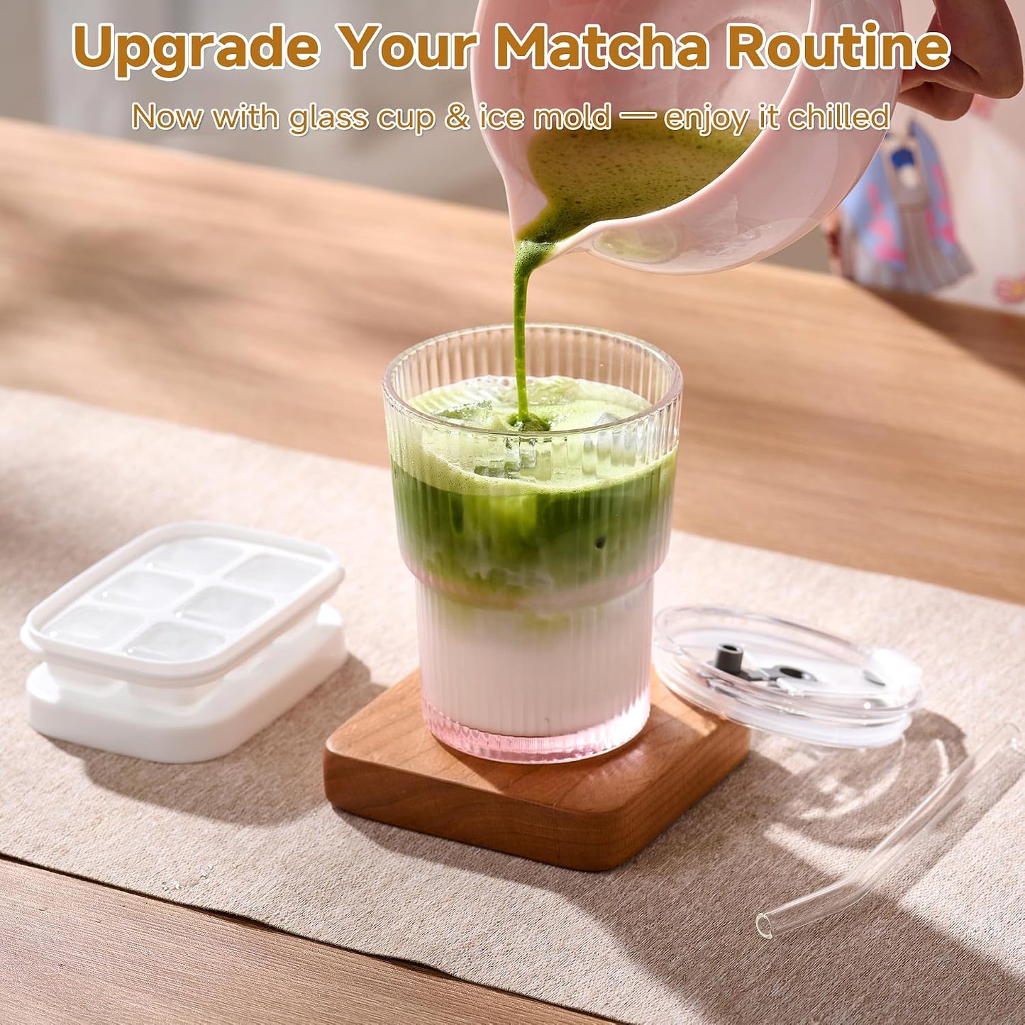 Matcha Whisk Set – Japanese Tea Ceremony Kit with Ceramic Bowl, Purple Bamboo Whisk (Chasen), Holder, Sifter & Scoop – Complete Matcha Kit, Women Gifts for Tea Lovers