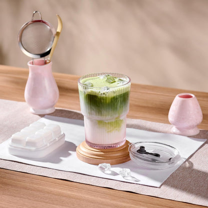 Matcha Whisk Set – Japanese Tea Ceremony Kit with Ceramic Bowl, Purple Bamboo Whisk (Chasen), Holder, Sifter & Scoop – Complete Matcha Kit, Women Gifts for Tea Lovers