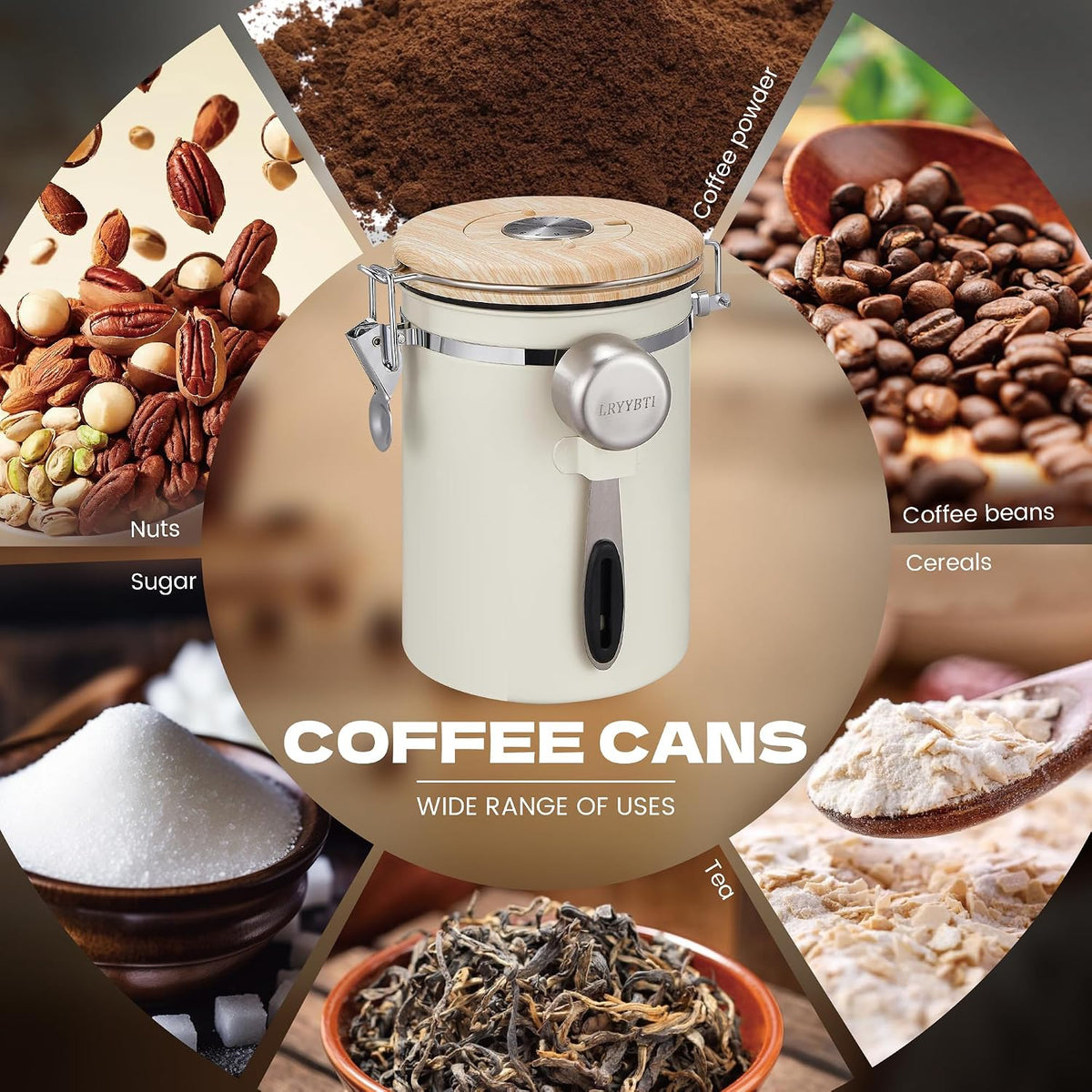 22OZ Coffee Canister Airtight Stainless Steel