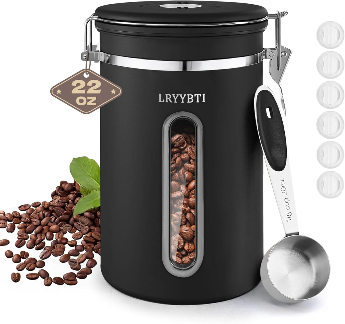 22OZ Coffee Canister Airtight Stainless Steel