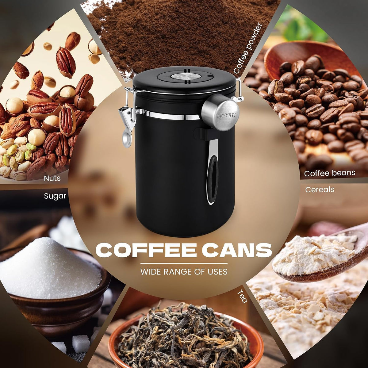 22OZ Coffee Canister Airtight Stainless Steel