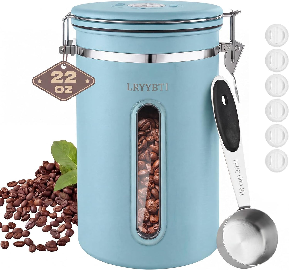 22OZ Coffee Canister Airtight Stainless Steel
