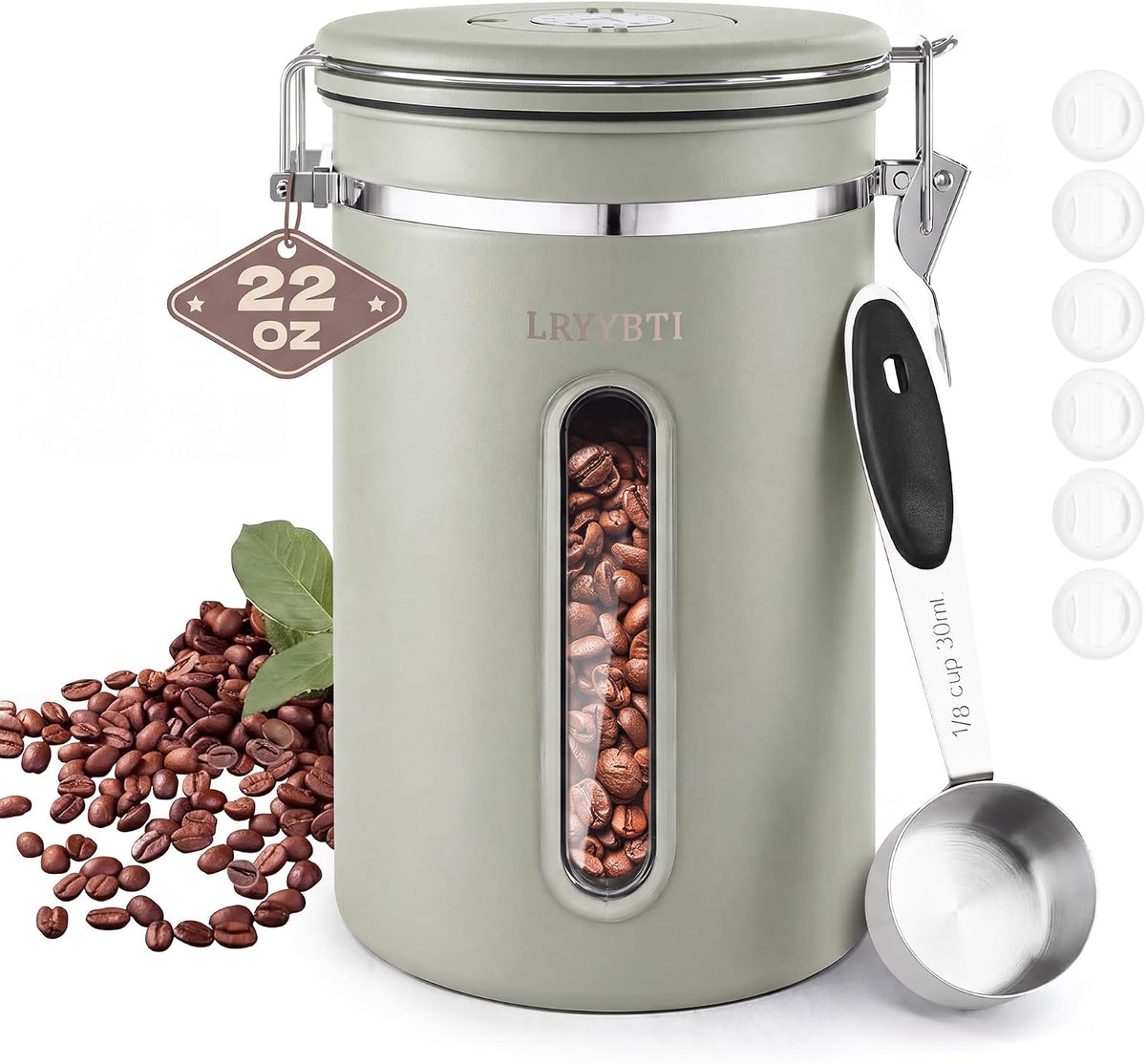 22OZ Coffee Canister Airtight Stainless Steel