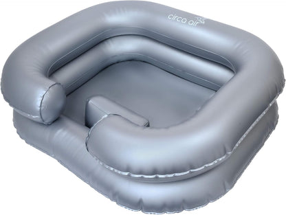 Inflatable Hair Washing Basin For Bedridden - Wash Hair In Bed With Shampoo Basin. Portable Shampoo Bowl With Pillow For Extra Comfort. The Perfect Inflatable Sink For Locs Detox