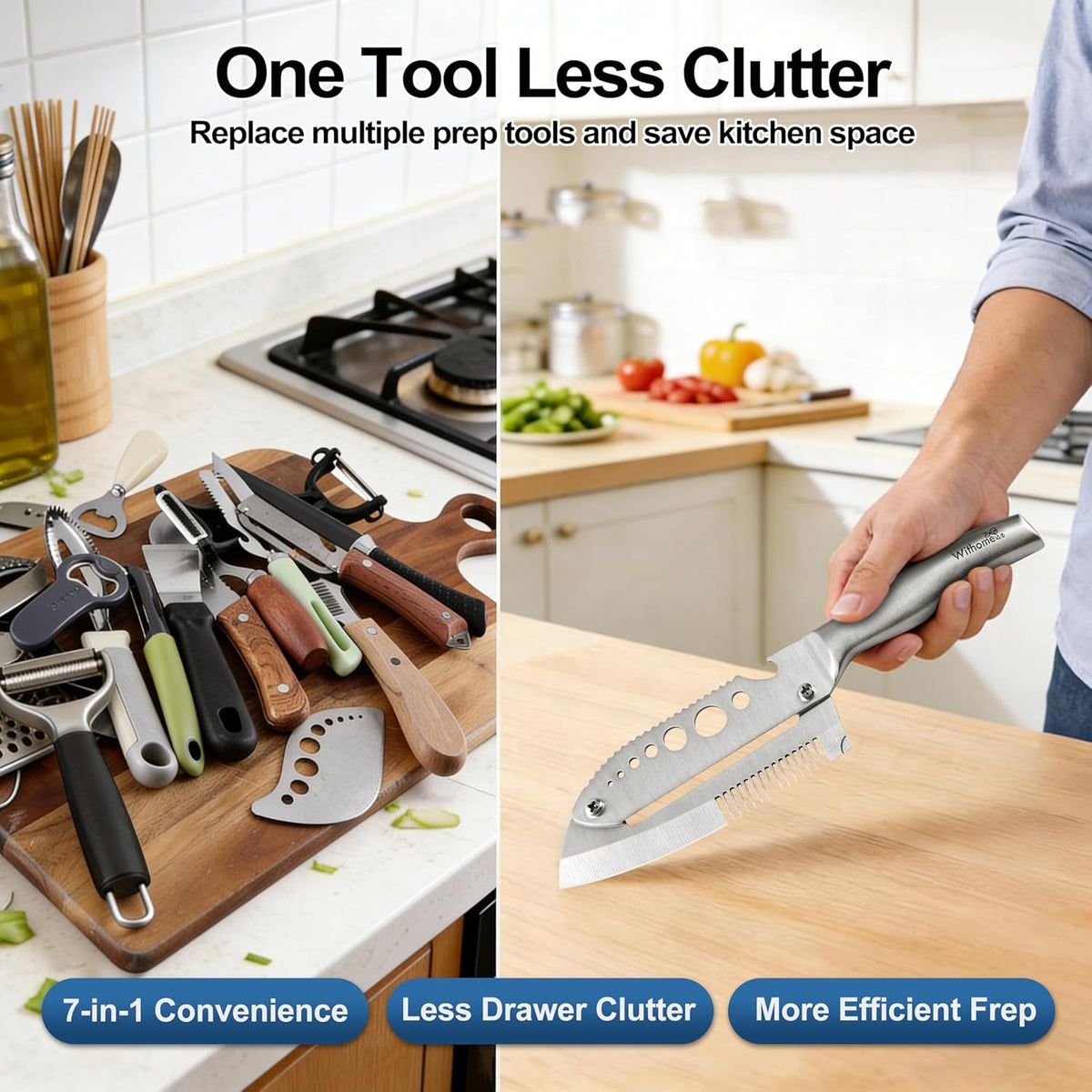 All-Stainless Steel Multifunctional Vegetable Peeler for Kitchen | LFGB-tested food-grade build, thick steel body, smooth peeling, bottle opener, dishwasher safe, right-handed