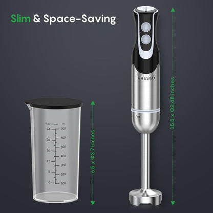 Immersion Blender Handheld, 4-In-1 Hand Blender with 12-Speeds & Turbo Mode