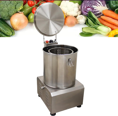 Conmercial Salad Spinner Stainless Steel Adjustable Speed Vegetable Water Thrower Dehydrator Fruit Vegetables Dryer Salad Vegetable Dehydrator 110V