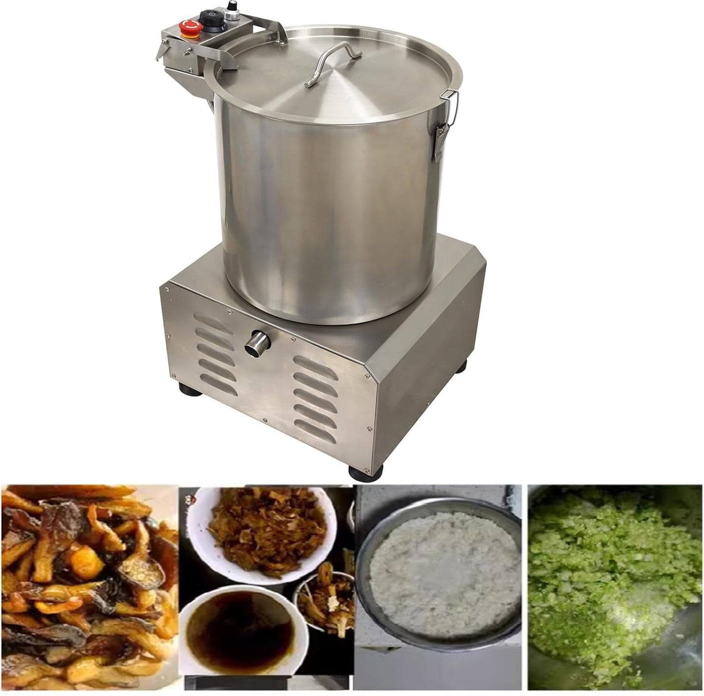 Conmercial Salad Spinner Stainless Steel Adjustable Speed Vegetable Water Thrower Dehydrator Fruit Vegetables Dryer Salad Vegetable Dehydrator 110V