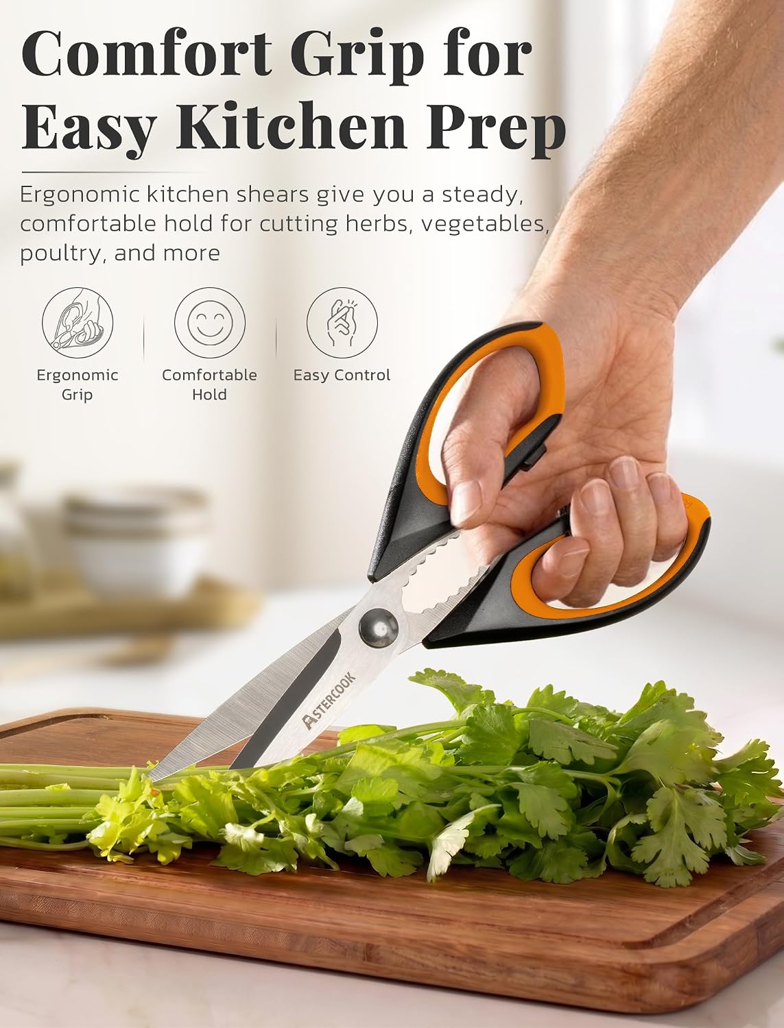 Kitchen Scissors 3 Pack, Heavy Duty All Purpose Kitchen Shears for Food and Packaging, Stainless Steel Food Scissors for Meat, Poultry, Herbs and Vegetables, Dishwasher Safe
