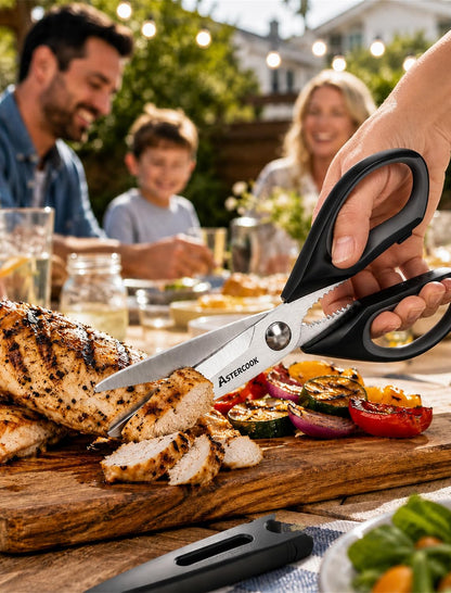 Kitchen Scissors 3 Pack, Heavy Duty All Purpose Kitchen Shears for Food and Packaging, Stainless Steel Food Scissors for Meat, Poultry, Herbs and Vegetables, Dishwasher Safe