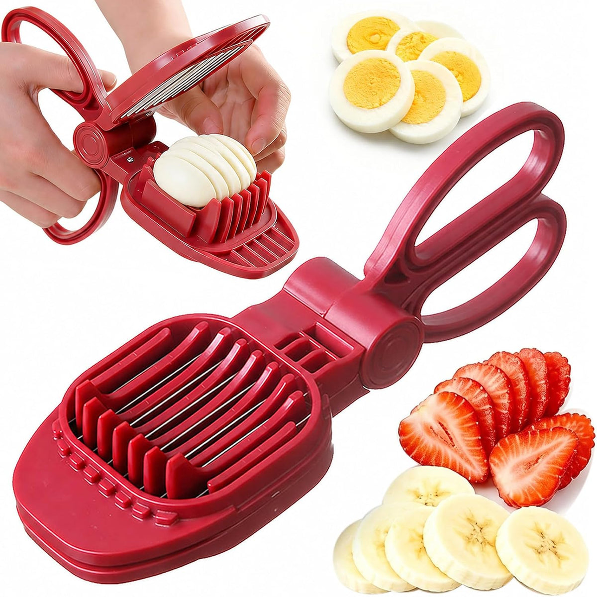 Large Egg Slicer for Hard Boiled Eggs with 304 Stainless Steel Blade