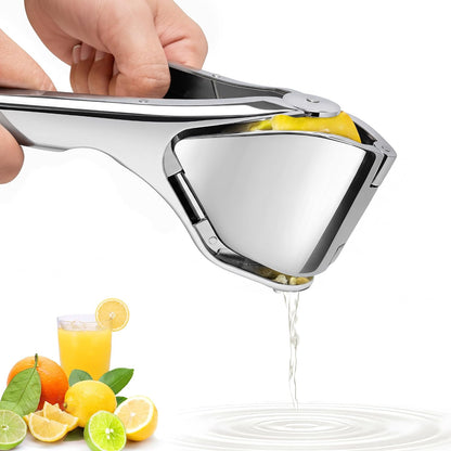 Lemon Squeezer Stainless Steel, Hand Juicer for Lemon Citrus Lime, Silver