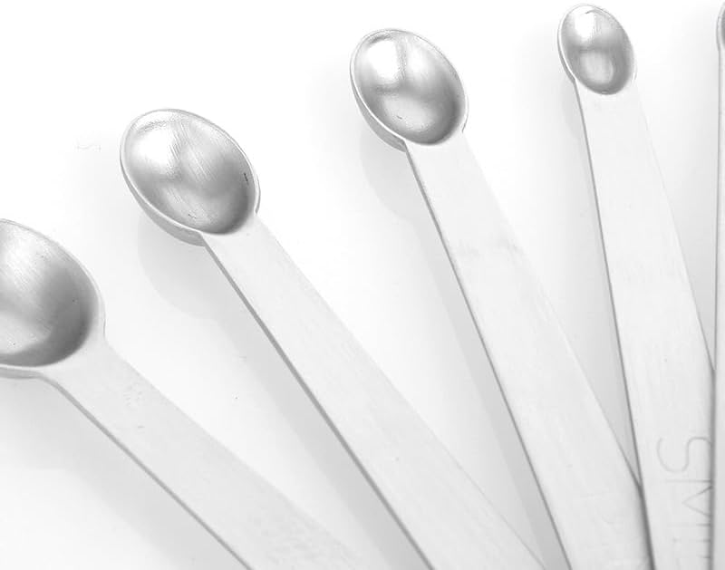 Measuring Spoons Set of 5, (tad, dash, pinch, smidgen and drop) Mini Stainless Steel Measuring Spoons
