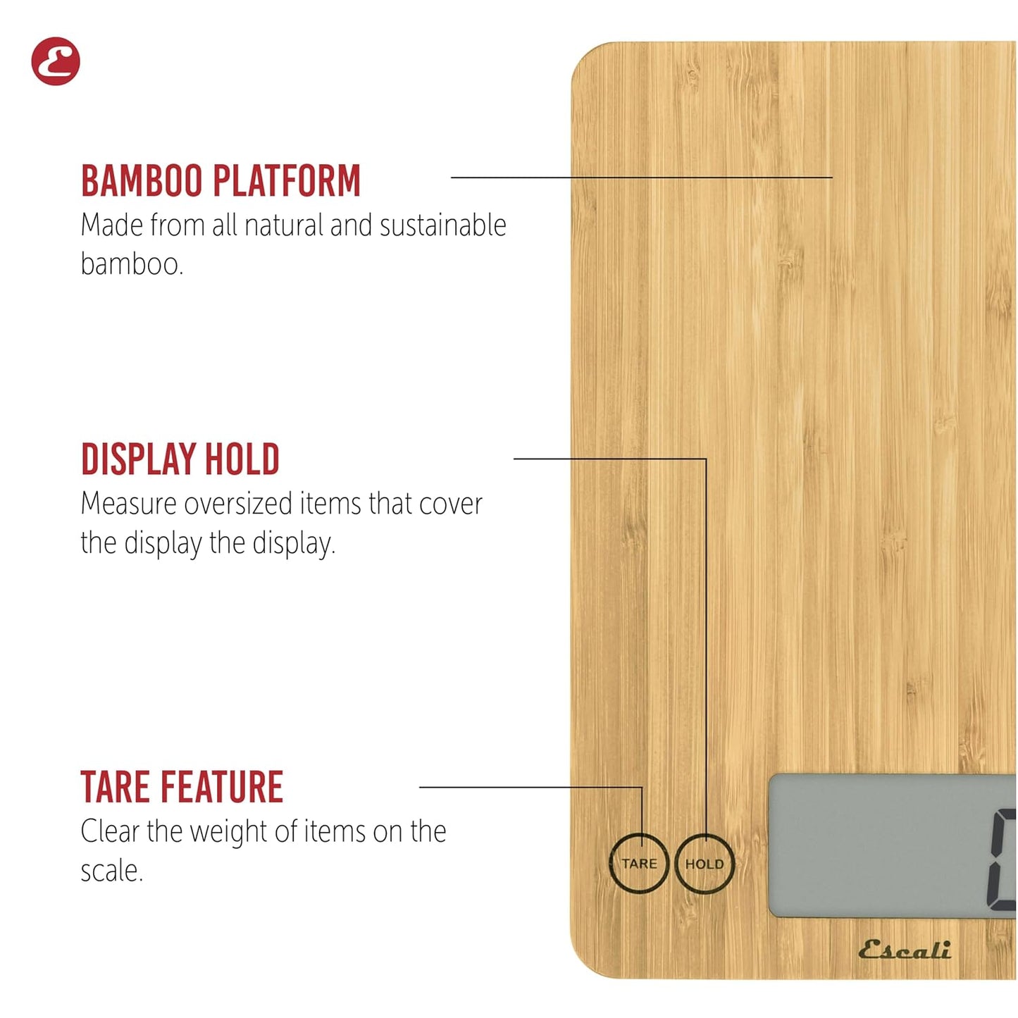 Arti Glass Food Scale Digital Countertop Kitchen, Baking and Cooking Scale with Nutrition and Calorie Counter, 15-Pound Capacity, 9" x 6.5" x .75", Gray Storm