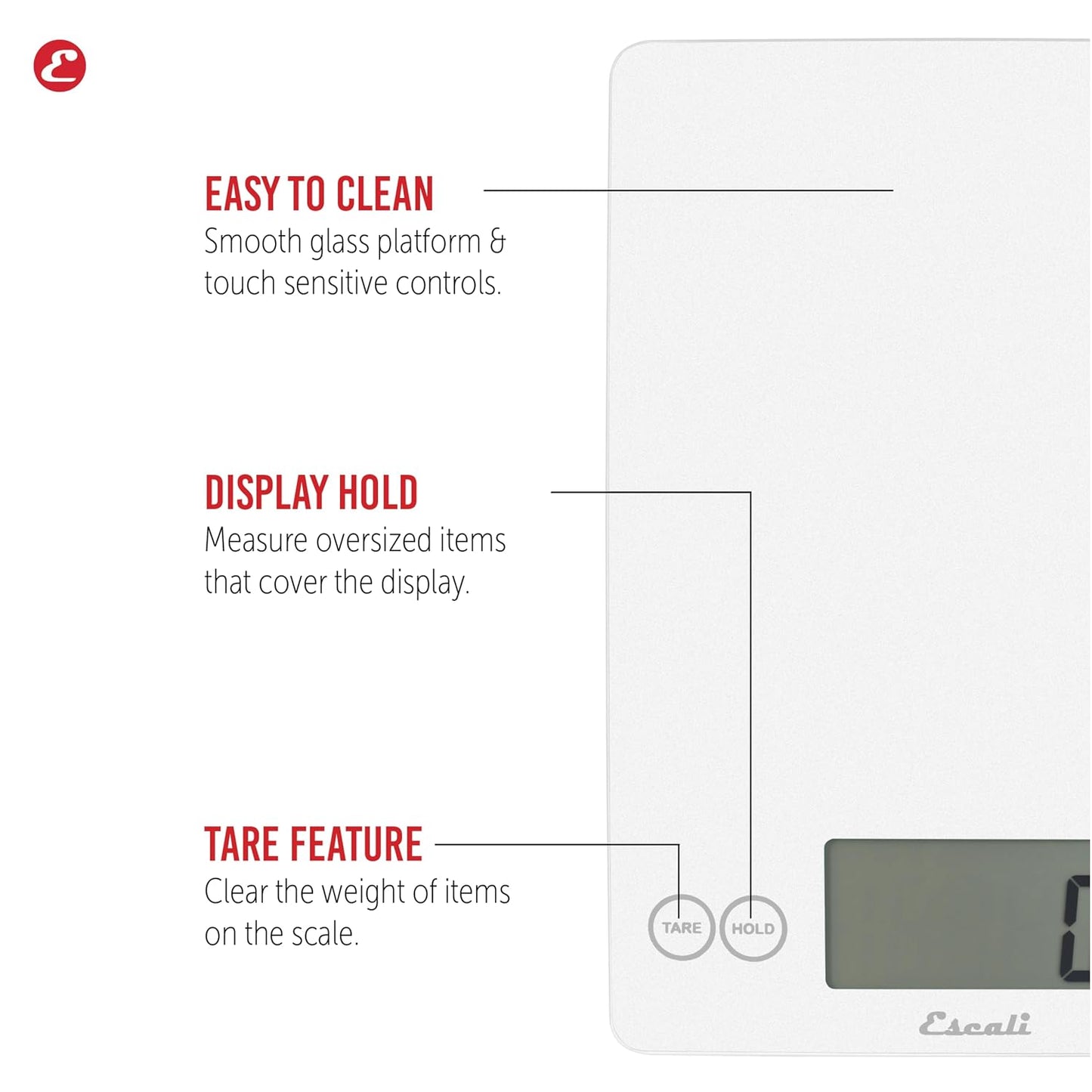 Arti Glass Food Scale Digital Countertop Kitchen, Baking and Cooking Scale with Nutrition and Calorie Counter, 15-Pound Capacity, 9" x 6.5" x .75", Gray Storm