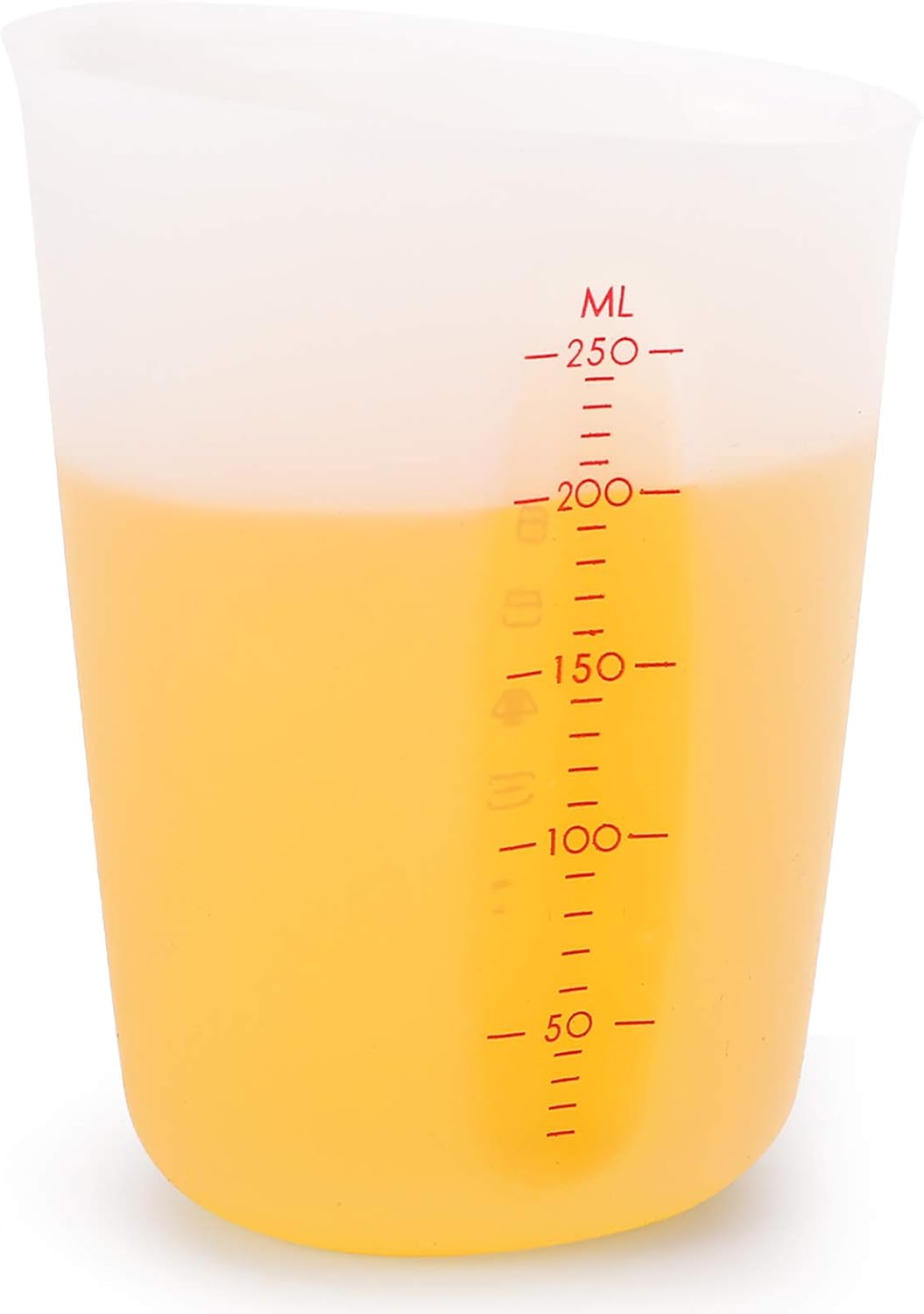 Set of 4 Silicone Flexible Measuring Cups with Marking, 2 Pack 8 Ounces(1-cup) and 2 Pack 16 Ounces(2-cup) Squeeze and Pour Silicone Measuring Cup Set