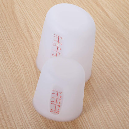 Set of 4 Silicone Flexible Measuring Cups with Marking, 2 Pack 8 Ounces(1-cup) and 2 Pack 16 Ounces(2-cup) Squeeze and Pour Silicone Measuring Cup Set