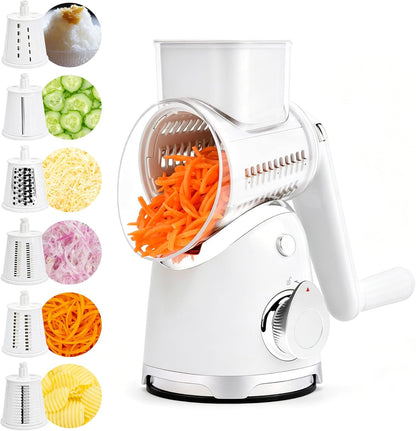 Rotary Cheese Grater Hand Crank, Kitchen Shredder Vegetable Slicer