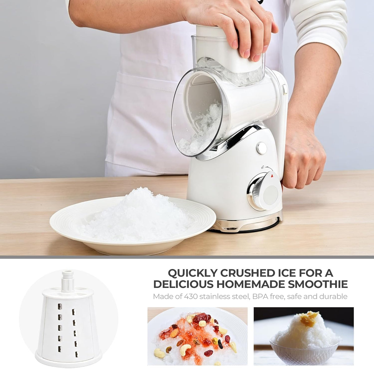 Rotary Cheese Grater Hand Crank, Kitchen Shredder Vegetable Slicer