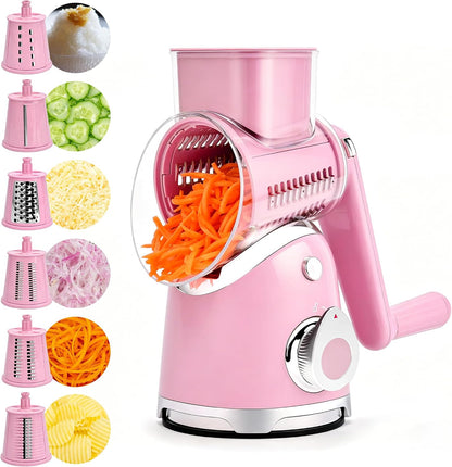 Rotary Cheese Grater Hand Crank, Kitchen Shredder Vegetable Slicer
