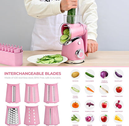 Rotary Cheese Grater Hand Crank, Kitchen Shredder Vegetable Slicer