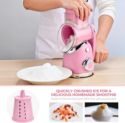 Rotary Cheese Grater Hand Crank, Kitchen Shredder Vegetable Slicer