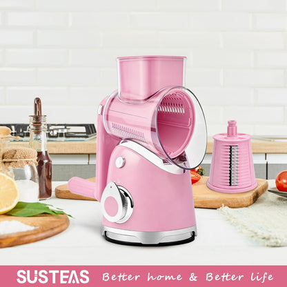 Rotary Cheese Grater Hand Crank, Kitchen Shredder Vegetable Slicer