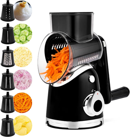Rotary Cheese Grater Hand Crank, Kitchen Shredder Vegetable Slicer