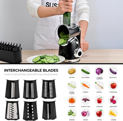 Rotary Cheese Grater Hand Crank, Kitchen Shredder Vegetable Slicer