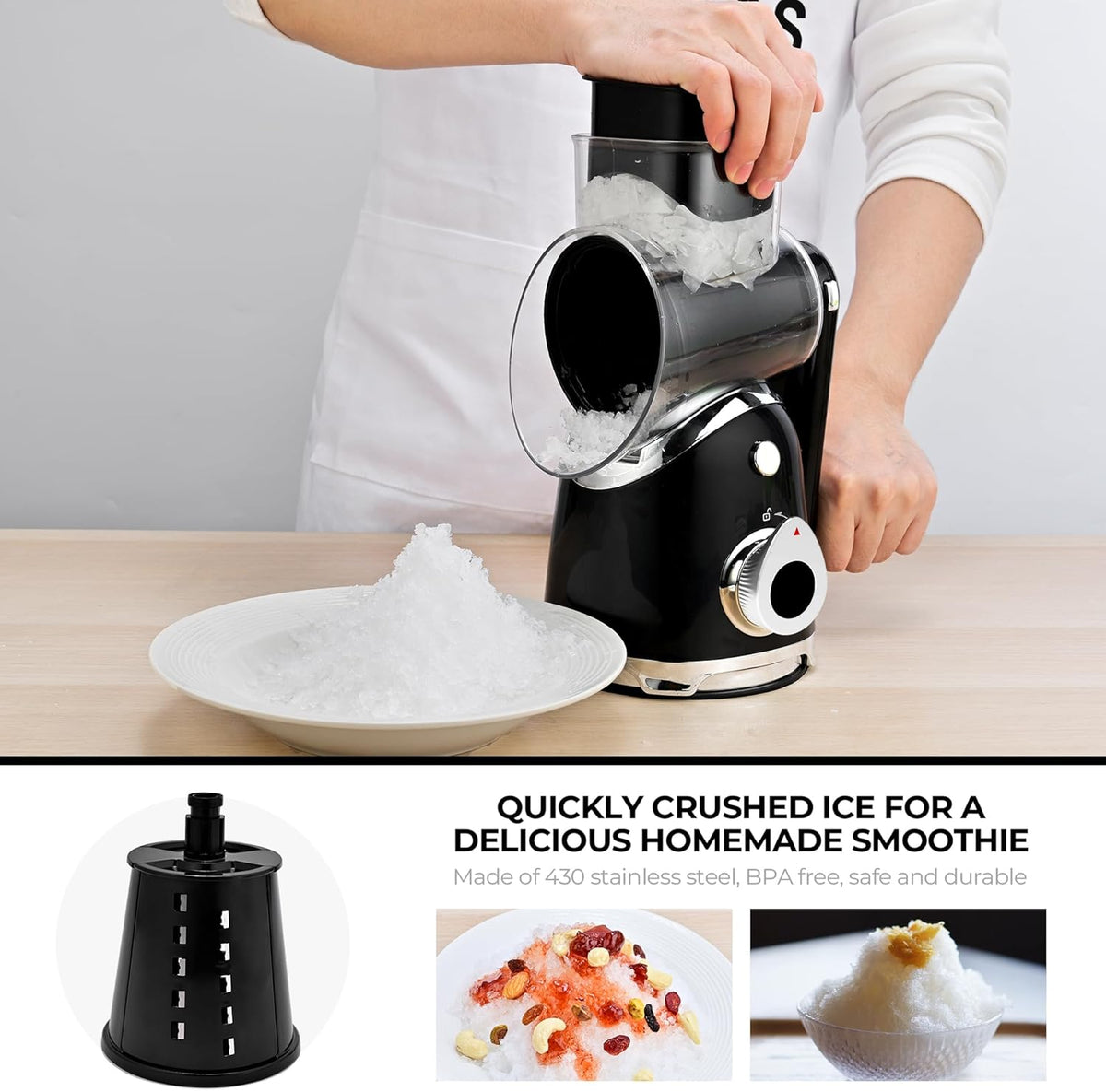 Rotary Cheese Grater Hand Crank, Kitchen Shredder Vegetable Slicer