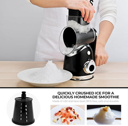 Rotary Cheese Grater Hand Crank, Kitchen Shredder Vegetable Slicer
