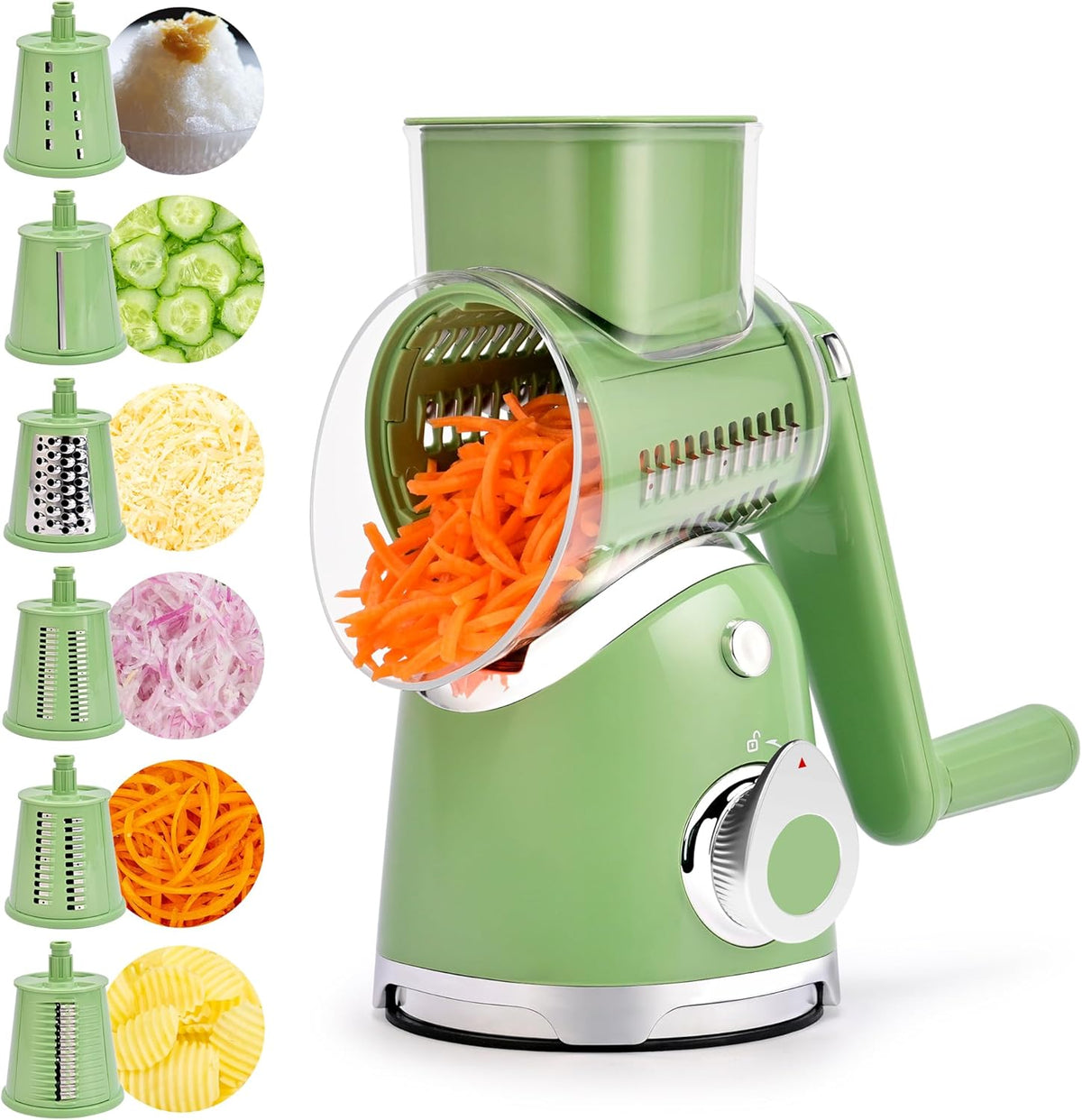 Rotary Cheese Grater Hand Crank, Kitchen Shredder Vegetable Slicer