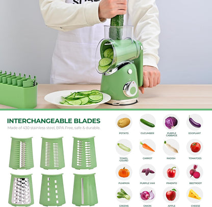 Rotary Cheese Grater Hand Crank, Kitchen Shredder Vegetable Slicer