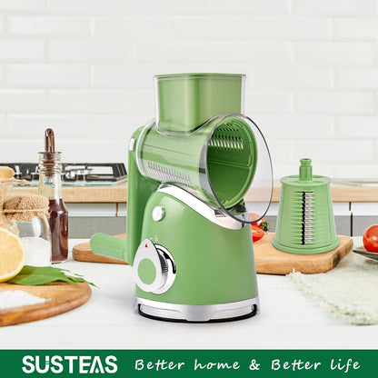 Rotary Cheese Grater Hand Crank, Kitchen Shredder Vegetable Slicer