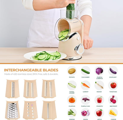Rotary Cheese Grater Hand Crank, Kitchen Shredder Vegetable Slicer