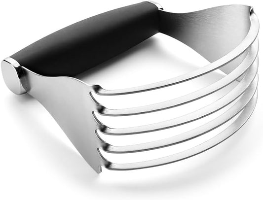 XL Pastry Blender, Durable Dough Blender For Baking - Black | Heavy Duty Dough Mixer with Stainless Steel Blades, Butter Cutter for Easy Mixing, Dishwasher Safe, Modern Design