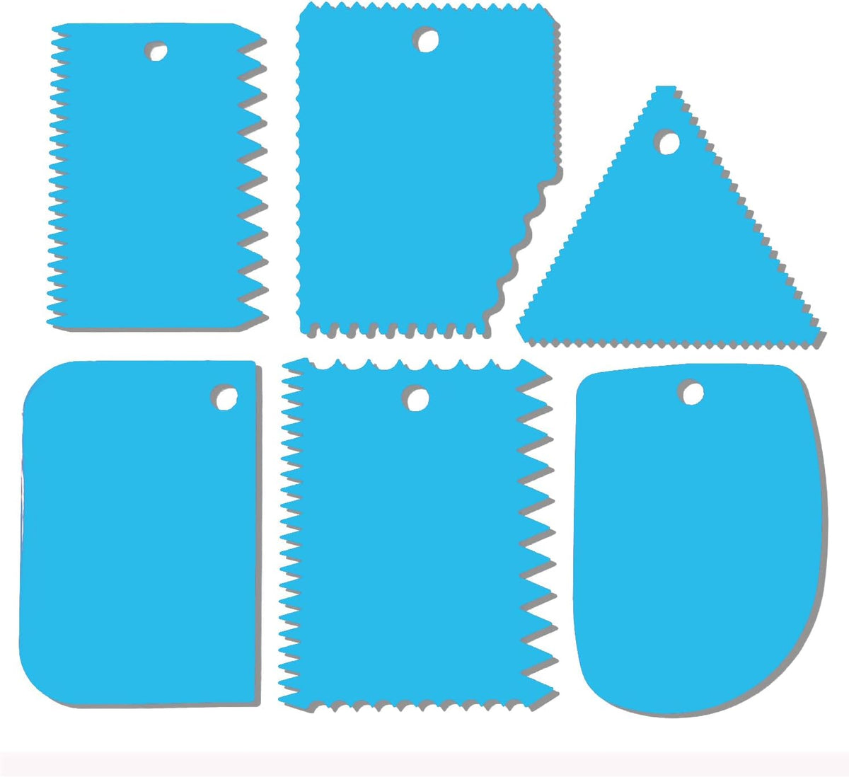Cake Scraper, 6 Pcs Cake Smoother Scraper, Dough Scraper Red