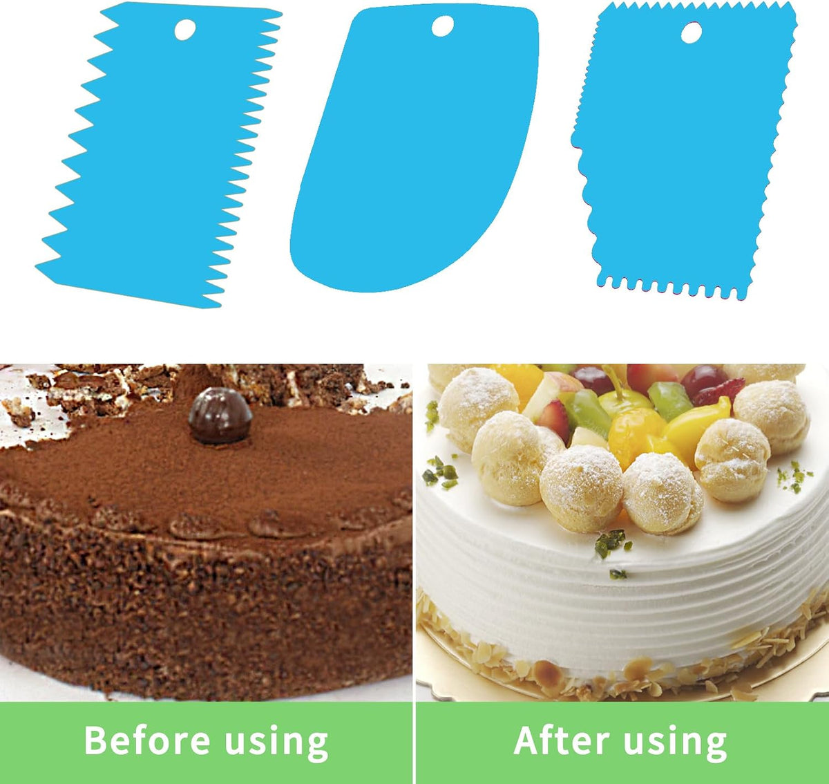 Cake Scraper, 6 Pcs Cake Smoother Scraper, Dough Scraper Red