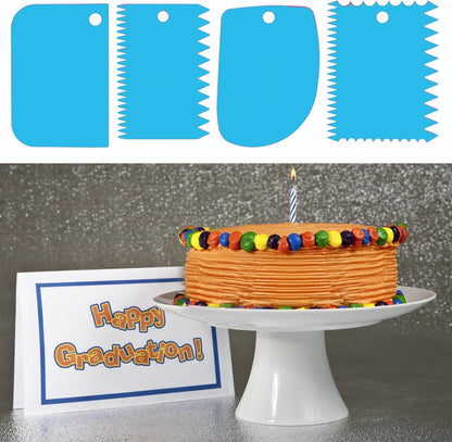 Cake Scraper, 6 Pcs Cake Smoother Scraper, Dough Scraper Red