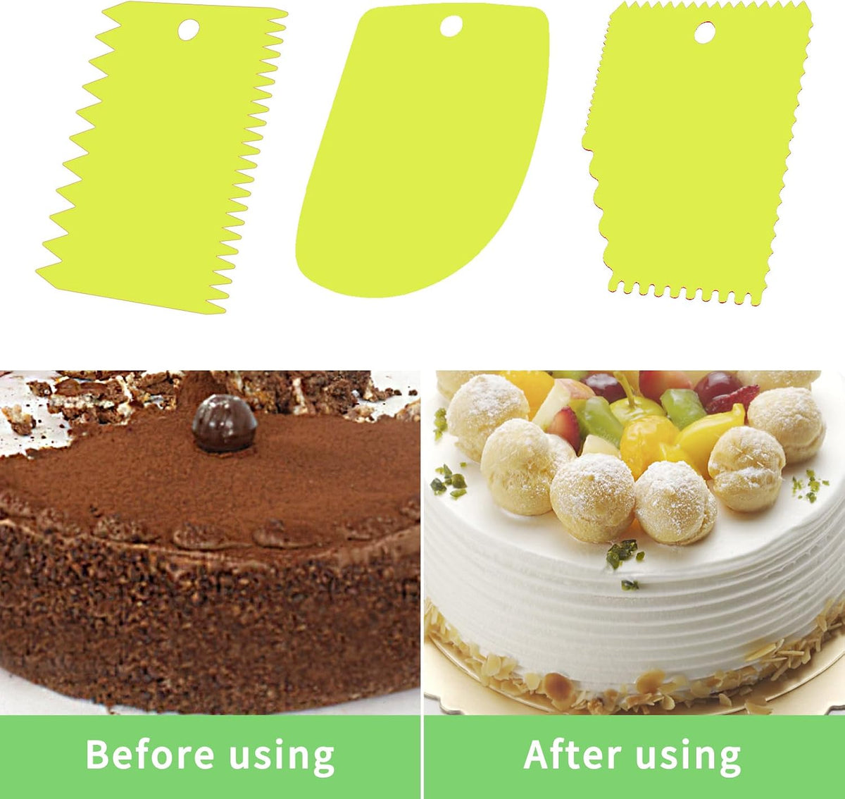 Cake Scraper, 6 Pcs Cake Smoother Scraper, Dough Scraper Red