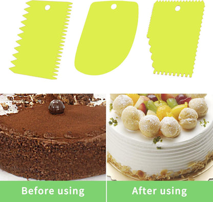 Cake Scraper, 6 Pcs Cake Smoother Scraper, Dough Scraper Red