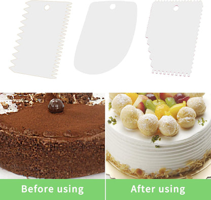 Cake Scraper, 6 Pcs Cake Smoother Scraper, Dough Scraper Red