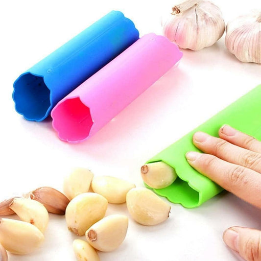 3pcs Silicone Garlic Cloves Peeler Skin Remover Press Roller Kitchen Tool Random Color