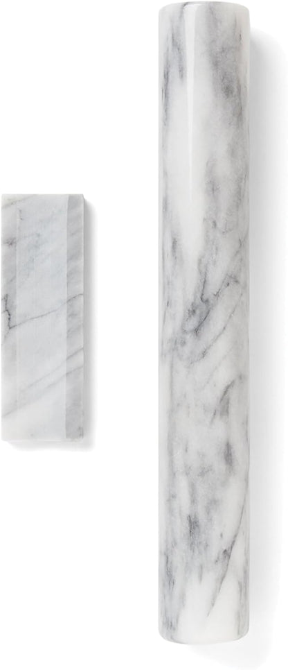 Fox Run French Marble Rolling Pin with Base, White, 3" x 12" x 3" Roller
